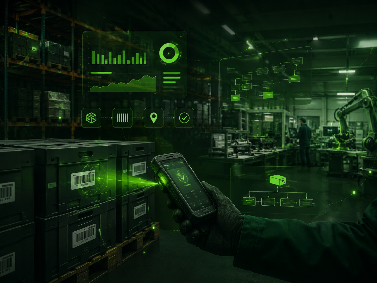 KnarrTek operation control software for real-time inventory, WIP tracking, inventory traceability, and ERP integration software
