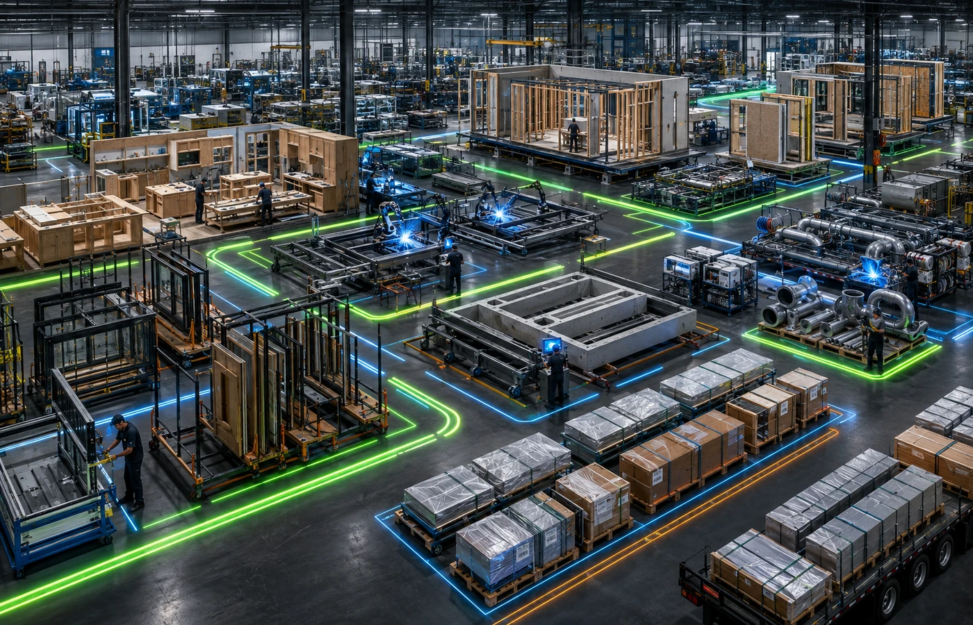 Construction traceability solutions linking supplier materials, work orders, manufactured assemblies, quality records, project kits, and customer shipments